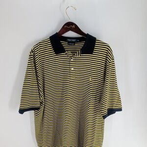 Vtg 90s Polo Golf Ralph Lauren Striped Mayacama Golf Club Logo Polo Yellow Sz XL